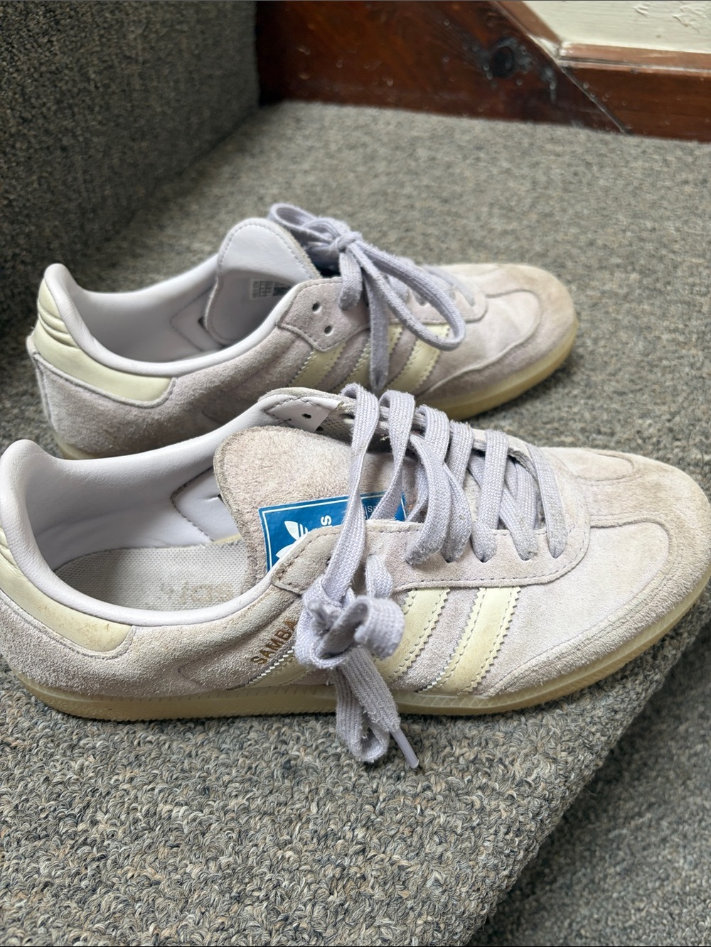 adidas women's suede Sambas in lilac light purple